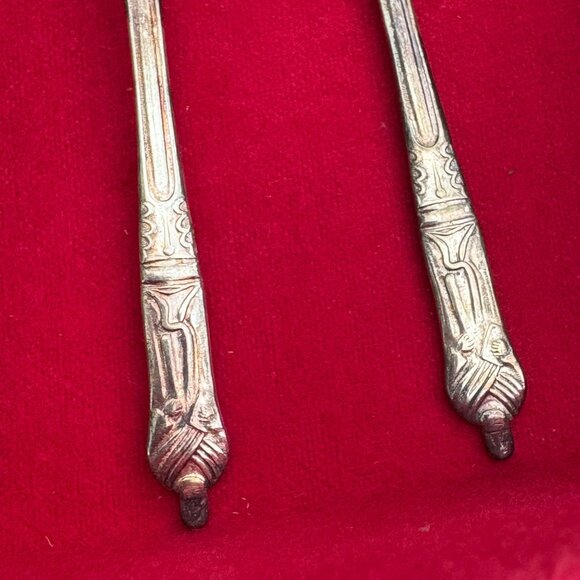 Set Of 6 Vintage EPNS Sheffield England Teaspoons With Ornate Handles 4.5" Silve - Picture 3 of 5